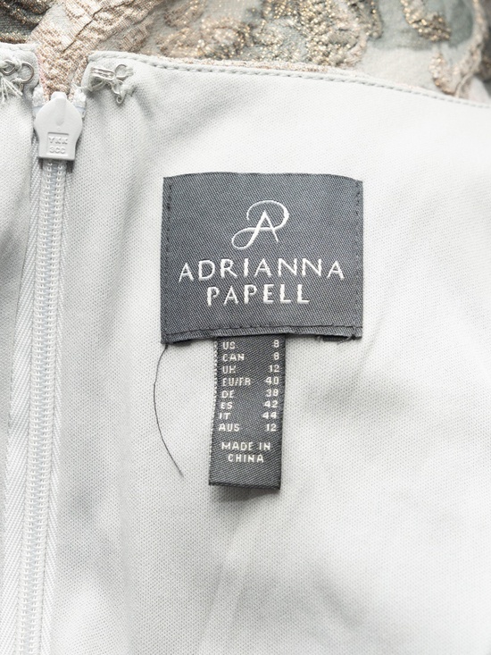 Adrianna Papell - Metallic Floral-Print Column Gown - Picture 4 of 13